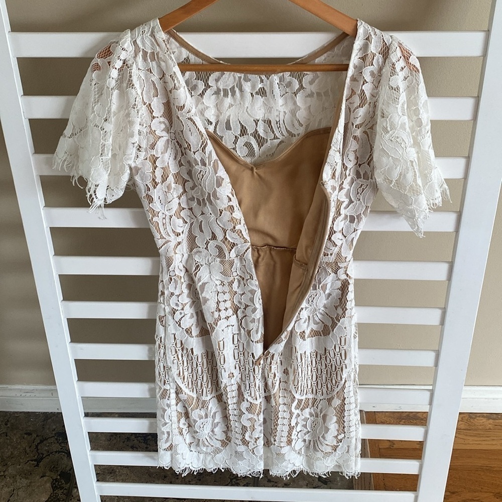Lulu's White Lace Mini Dress - Picture 9 of 15